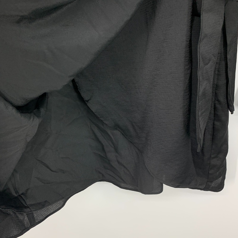 Revolve NBD Dress Aria Black Mini Tie Wrap Long Sleeve Satin NWT Womens Large - Picture 10 of 16